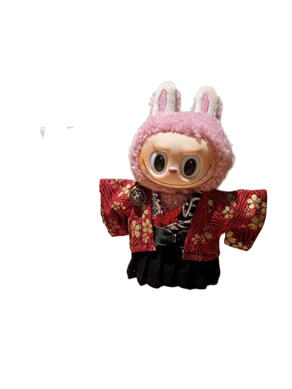 Labubu red cherry blossom kimono