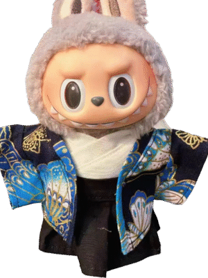 Labubu Blue Butterfly Kimono