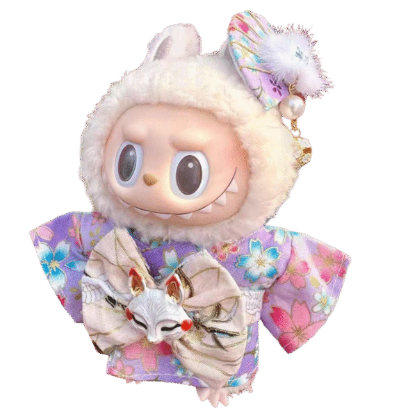 Labubu Purple Small Floral Kimono