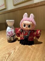 Labubu red cherry blossom kimono