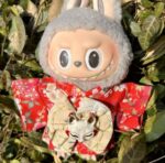 Labubu red small floral kimono