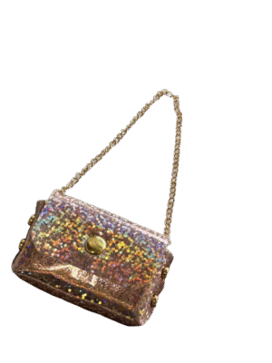 Labubu Sequin Chain Mini Square Bag